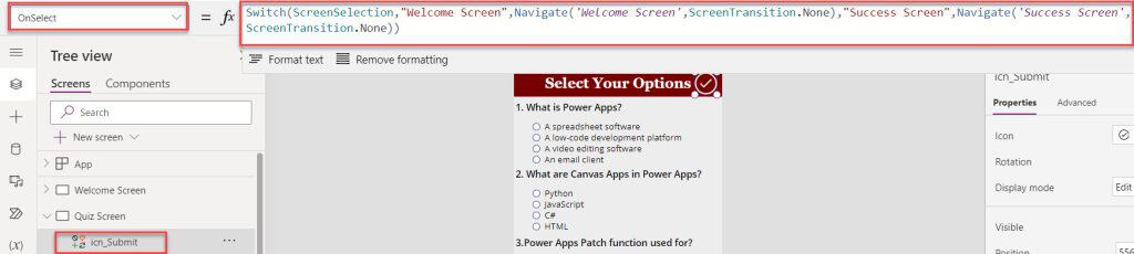 PowerApps Switch Screens PowerApps Switch Screens