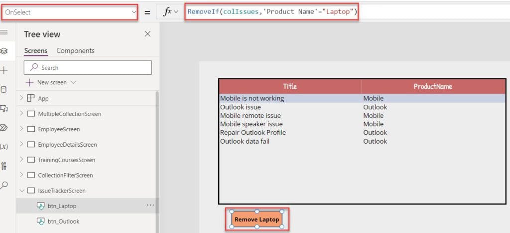 remove a single item from the power apps collection remove a single item from the power apps collection