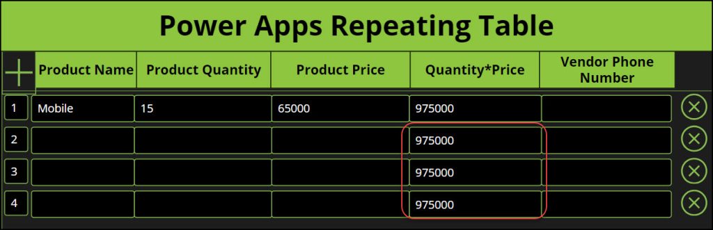 Repeating table in Power Apps Repeating table in Power Apps