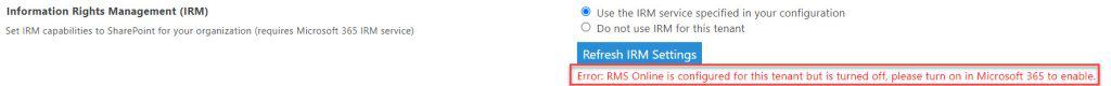 rms online is configured for this tenant but is turned off please turn on in microsoft 365 to enable rms online is configured for this tenant but is turned off, please turn on in microsoft 365 to enable.