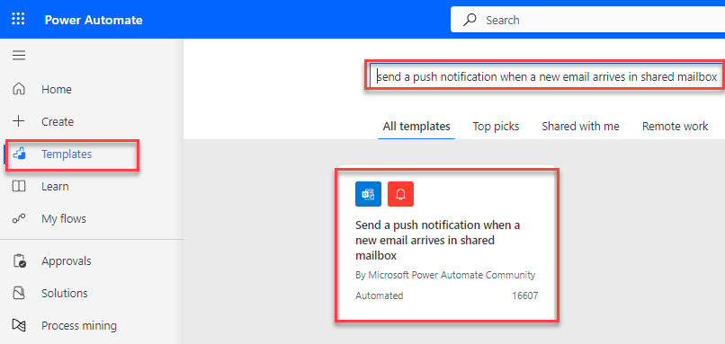 Send a push notification when a new email arrives in shared Send a push notification when a new email arrives in shared mailbox