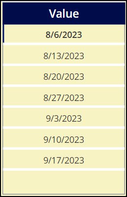 Sequence Dates in Power Apps