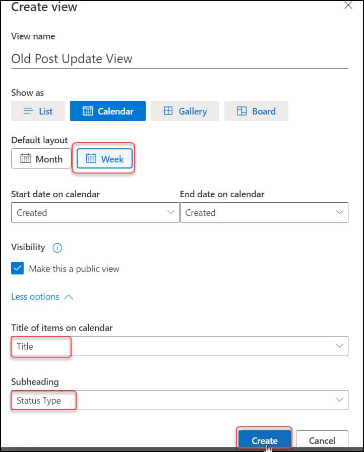 sharepoint list create view sharepoint list create view