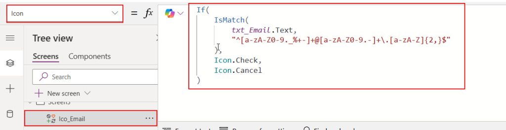 show hide icons in power apps canvas app