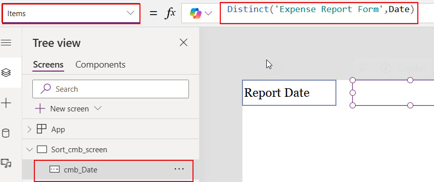 sort power apps combo box date field sort power apps combo box date field