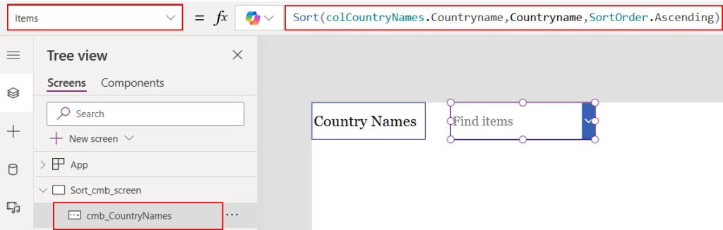 sort powerapps combobox items in ascending order sort power apps combobox items in ascending order
