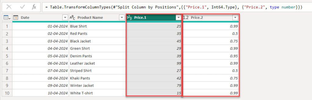 split in power bi