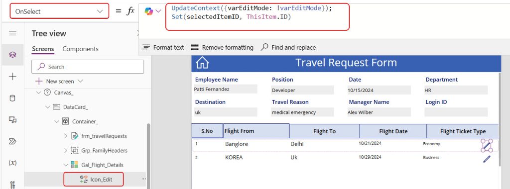 update the items in powerapps repeating table update the items in powerapps repeating table