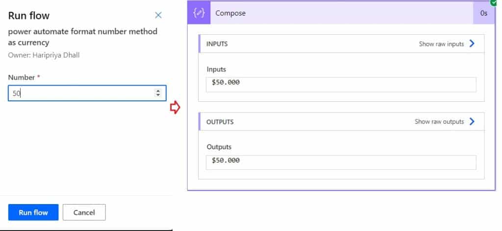 Using Microsoft flow format number as currency Using Microsoft flow format number as currency