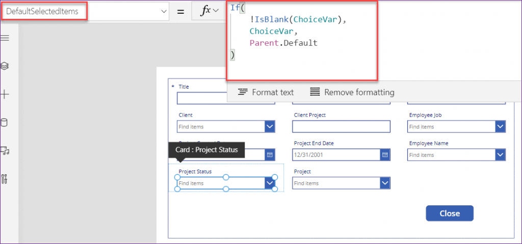 button onselect set field values in PowerApps set dropdown value on button click powerapps