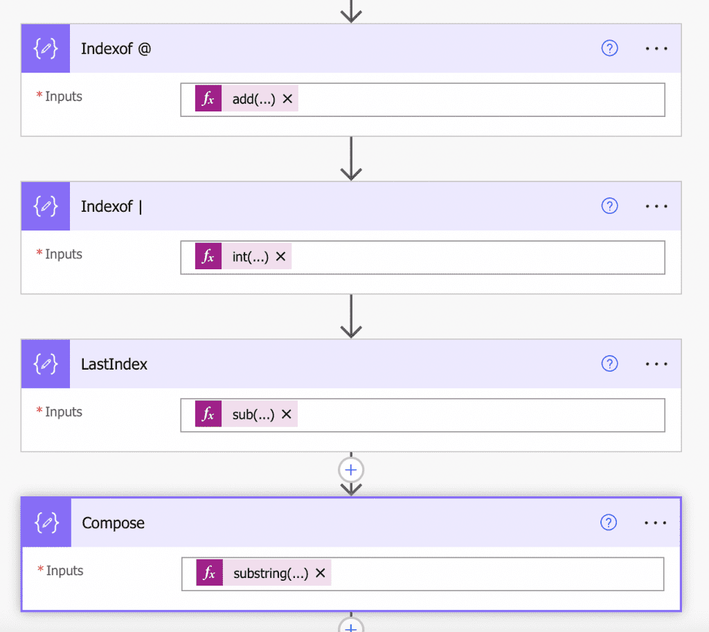 Compose actions in flow split string between two characters in Power automate