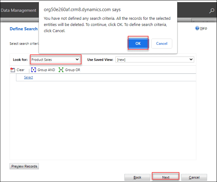 how to delete all records in Dataverse table