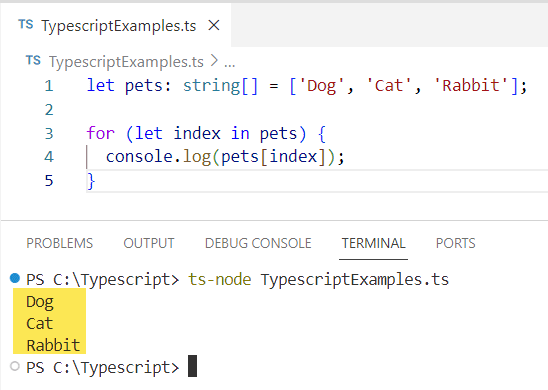 iterate over array typescript iterate over array typescript