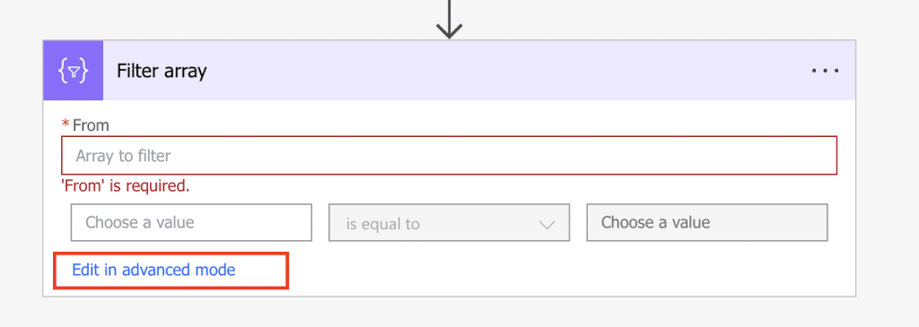 Power Automate filter array