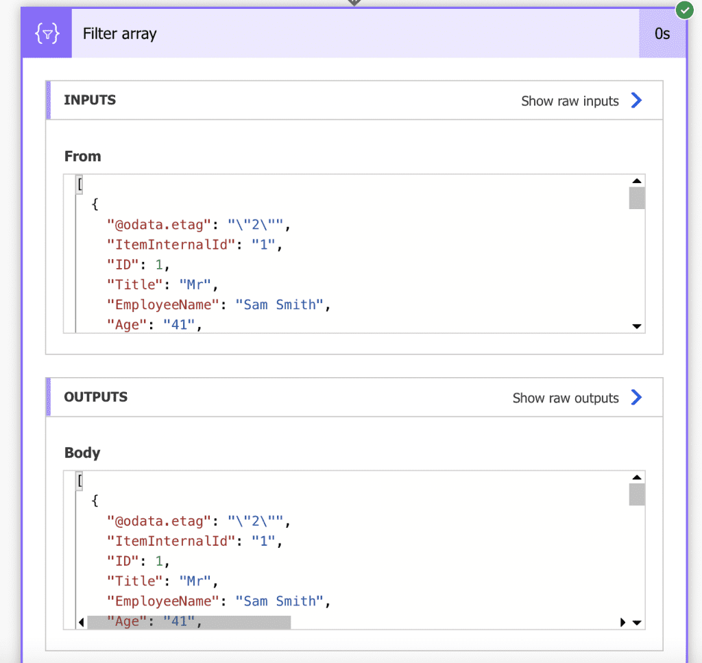 Power Automate filter array less than result