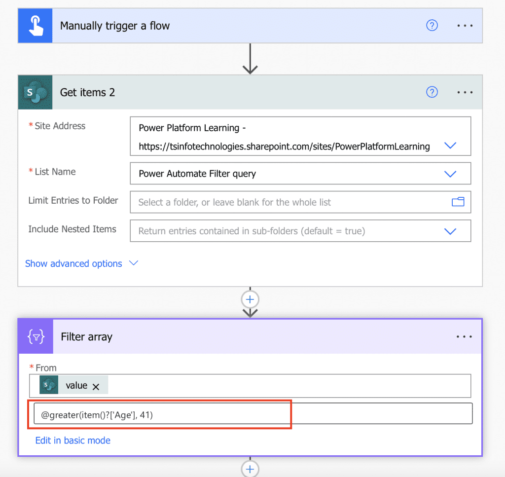 Power automate filter array of object