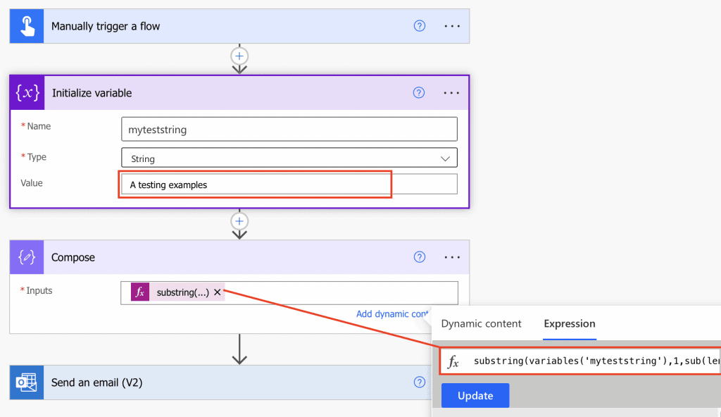 Power Automate remove the first character from string Power Automate remove the first character from string