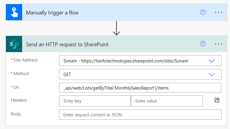 Power Automate rest api SharePoint get items