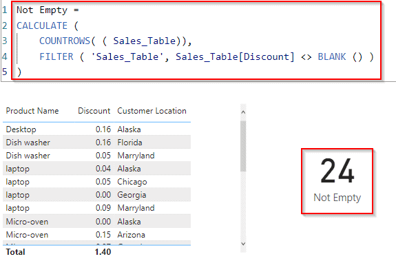 Power BI DAX filter is not empty Power BI DAX filter is not empty example