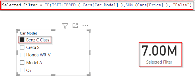 Power BI DAX if filter selected Power BI DAX if filter selected