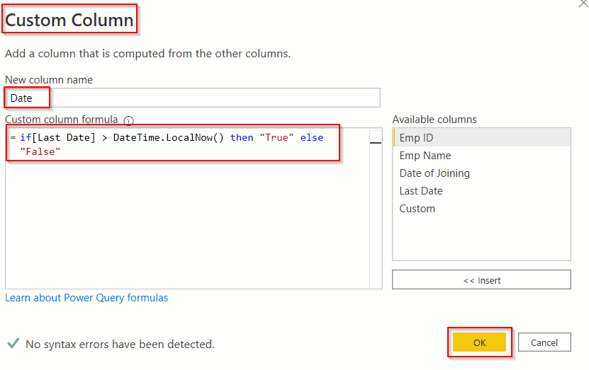 Power query add column if date greater than today