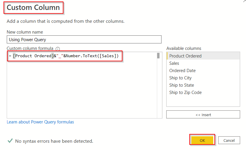 Power Query concatenate text and Number Power Query concatenate text and Number
