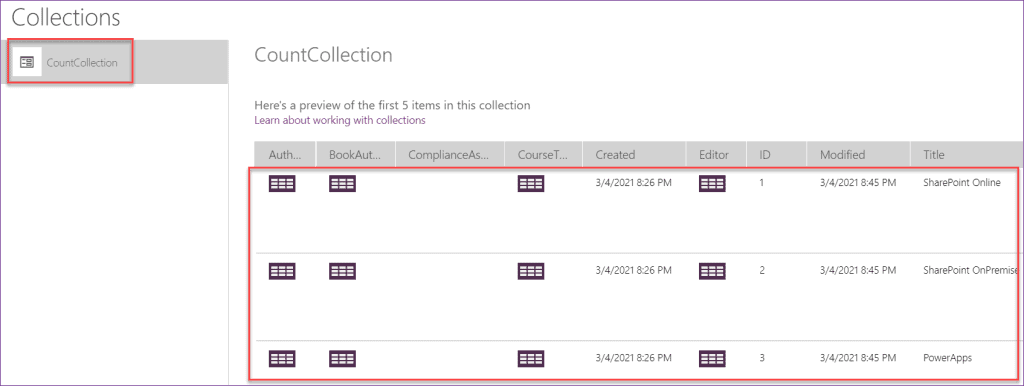 PowerApps count items in collection PowerApps count items in collection