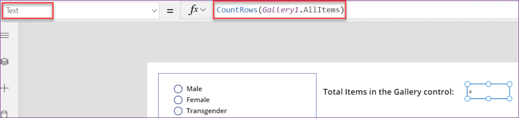 PowerApps count items in gallery control PowerApps count items in gallery control