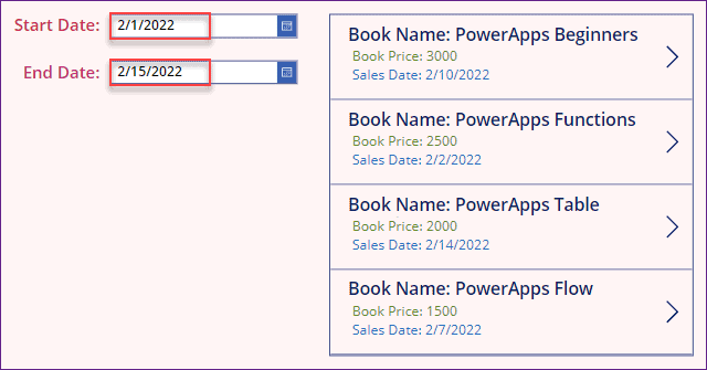 PowerApps Search records by a Date range 2 PowerApps Search records by a Date range
