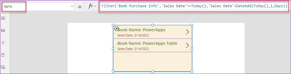 PowerApps Search records by Todays date PowerApps Search records by Today's date