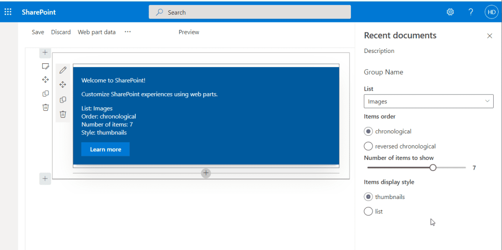 preconfigured entries SharePoint Framework