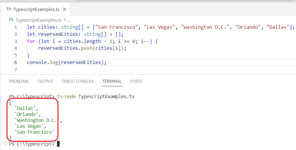 reverse array typescript reverse array typescript