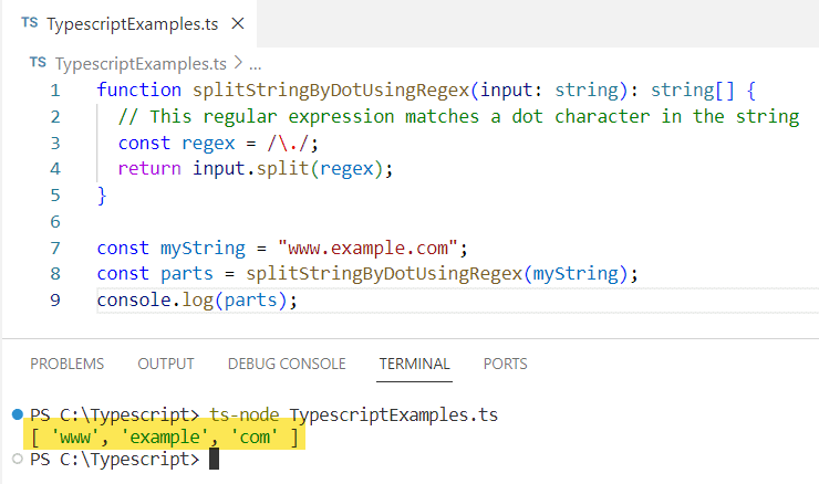 split string by dot in typescript split string by dot in typescript
