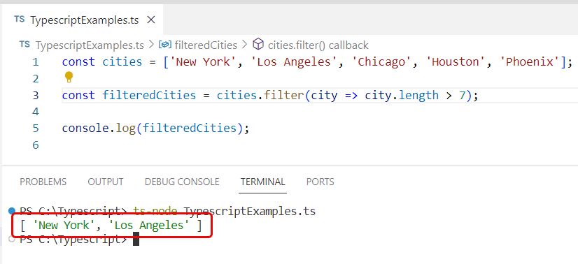 typescript filter array typescript filter array