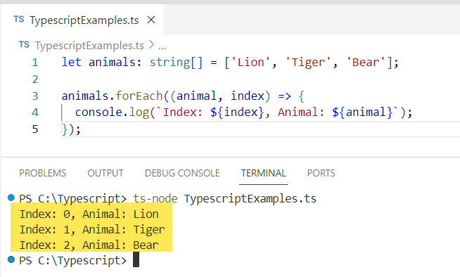 typescript loop through array with typescript loop through array with index