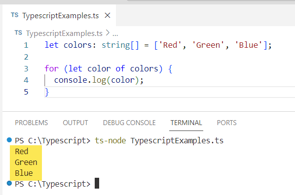 typescript loop through array typescript loop through array