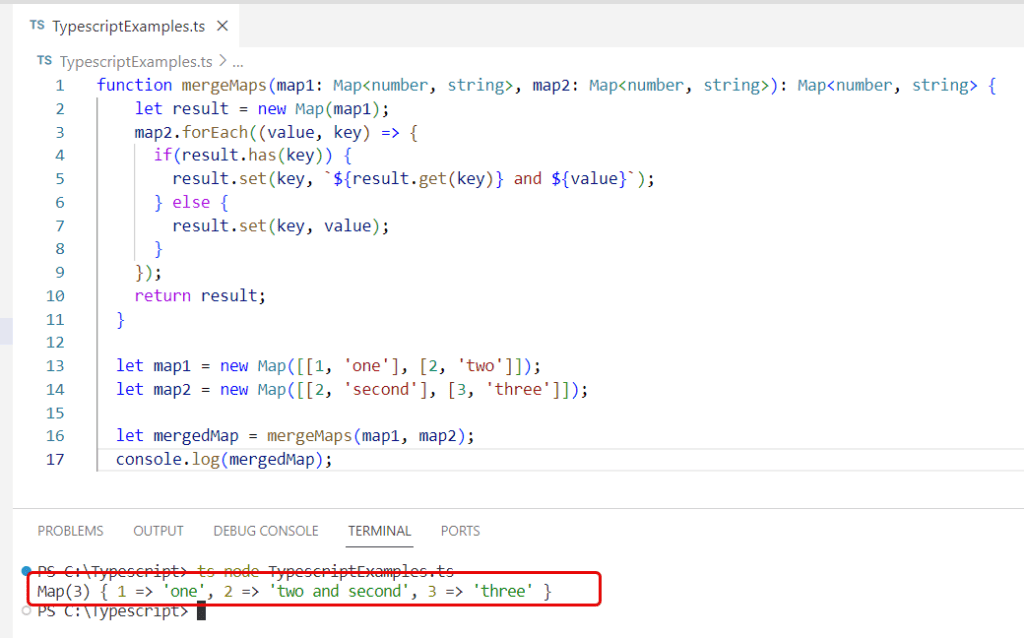 typescript merge two maps typescript merge two maps
