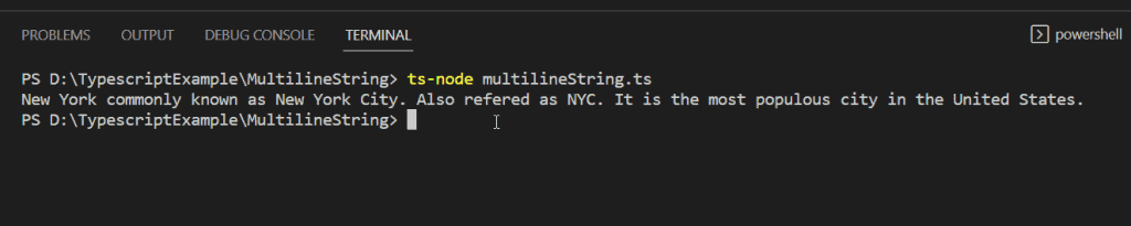 Typescript Multiline String using backslash Typescript Multiline String using backslash