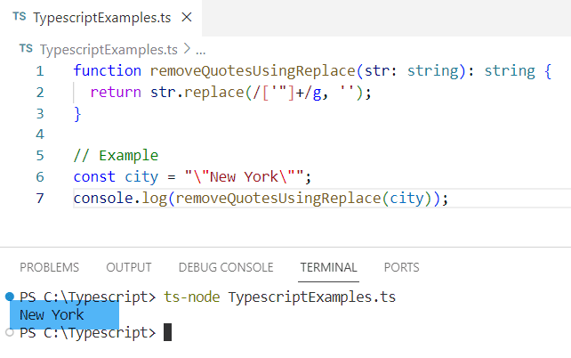 typescript remove quotes from string typescript remove quotes from string