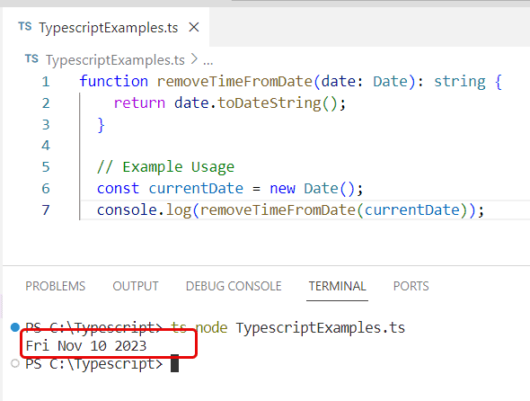 typescript remove time from date typescript remove time from date