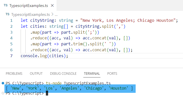 typescript split multiple separators typescript split multiple separators