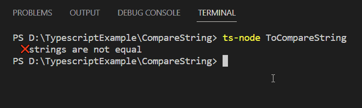 TypeScript string compare not equal TypeScript string compare not equal
