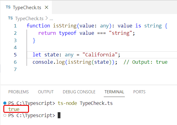 typescript type check typescript type check