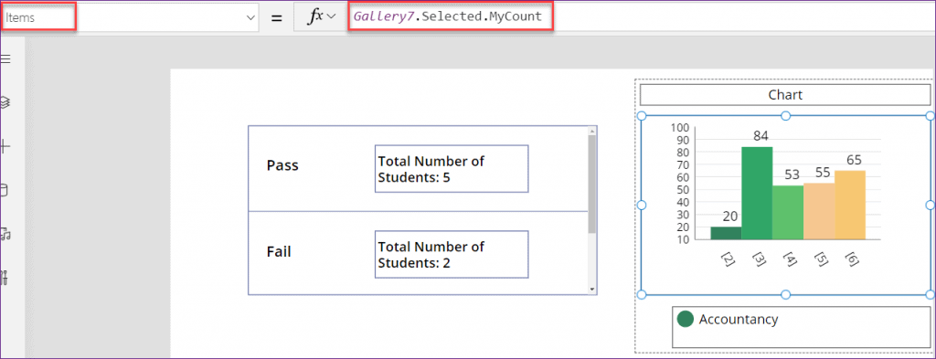 use Power Apps chart count use Power Apps chart count