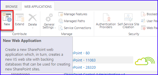 web application sharepoint 2016 create web application in sharepoint server